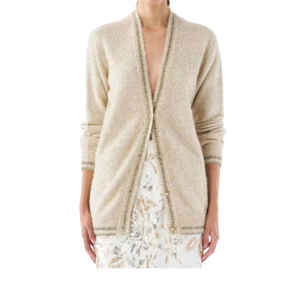 NEW LE SUPERBE celestial knit cardigan in gold